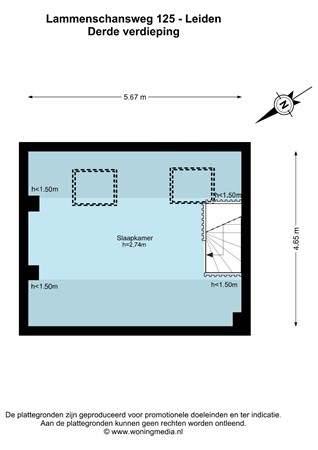 Lammenschansweg 125 - Leiden - 3e_verdieping - 2D.jpg